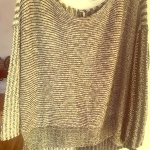 Free people Color blocked boatneck sweater